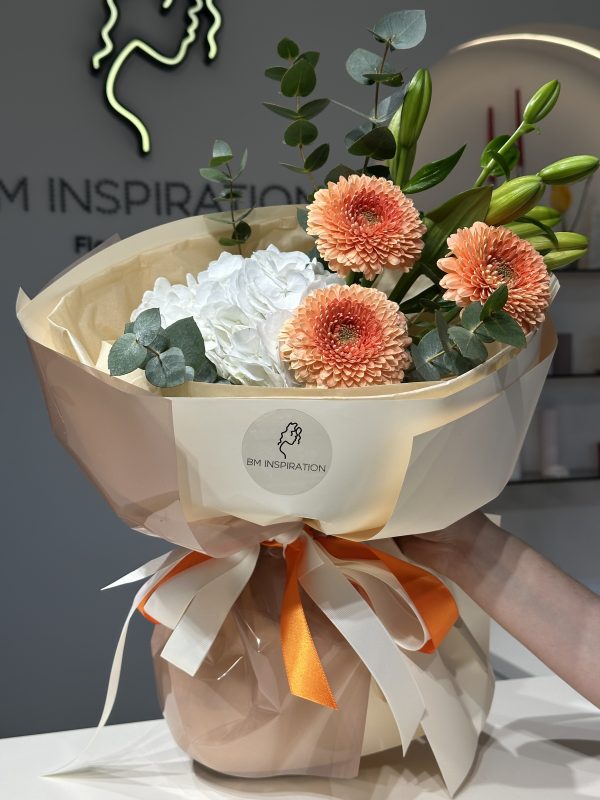 Buchet alb-orange