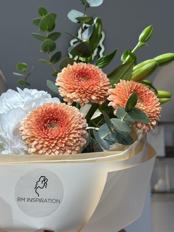 Buchet alb-orange - imagine 2