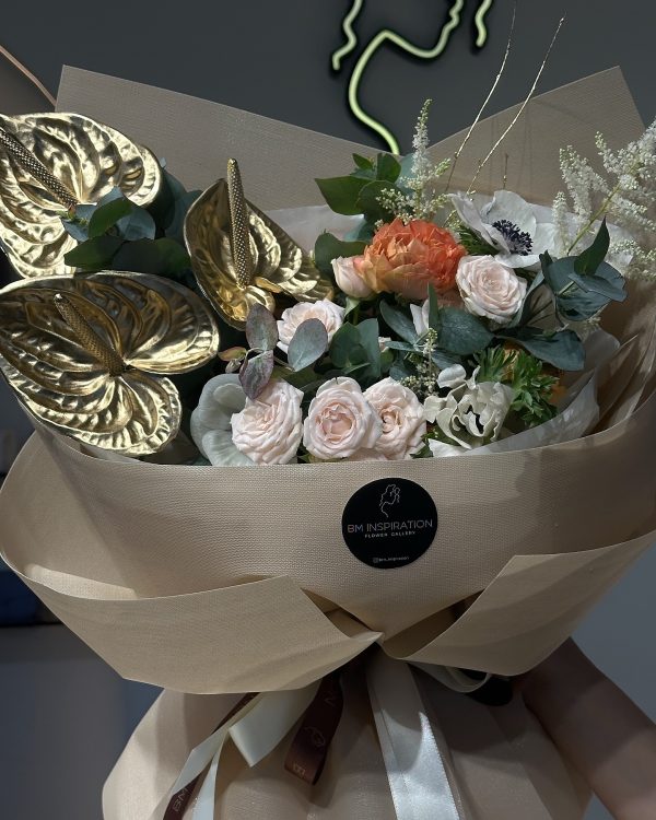 GOLD anthurium accent