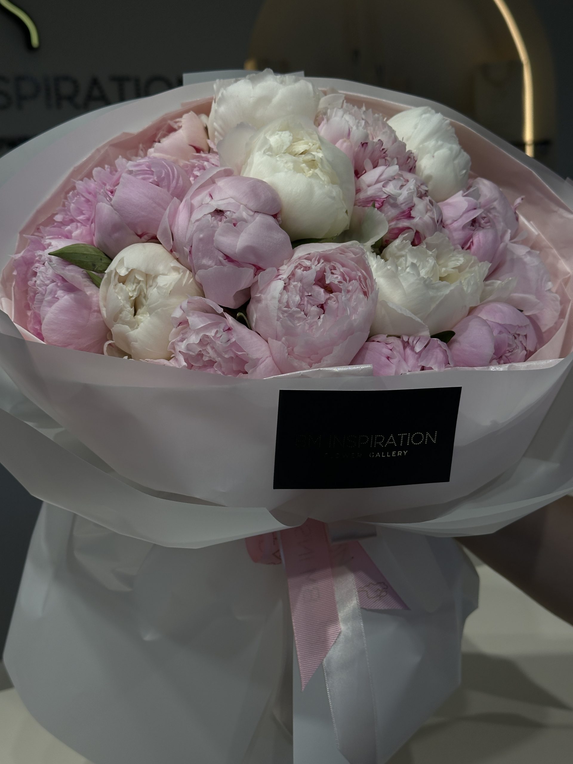white & pink PEONY