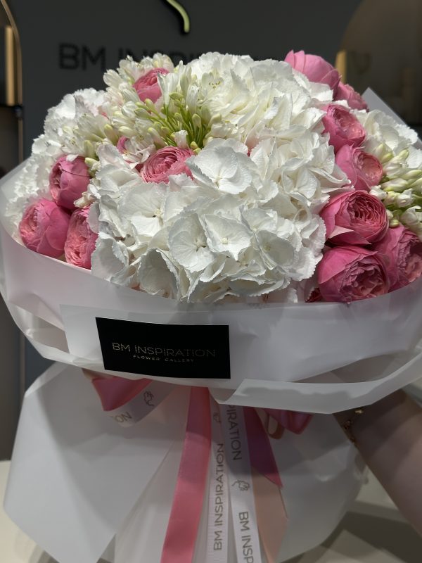 WHITE Hydrangea & Silva Pink - imagine 2