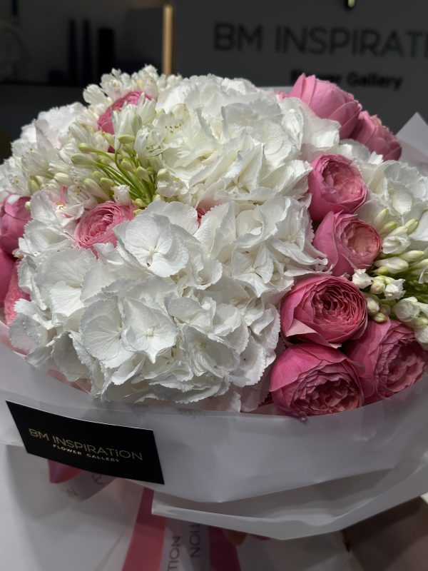 WHITE Hydrangea & Silva Pink - imagine 5